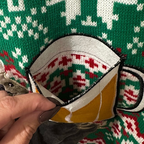 BLIZZARD BAY L Ugly Christmas Sweater • Holiday Sloth Beer Mug Pocket Pullover - Picture 6 of 14